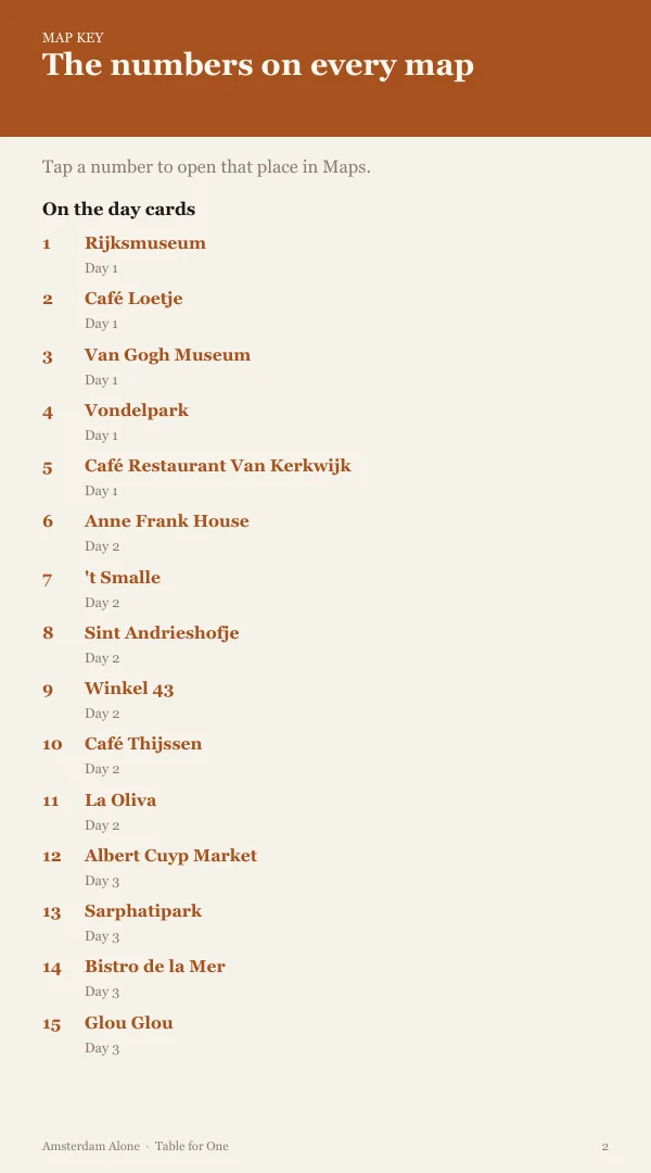 A page from the free sample of the Amsterdam planning kit; open the PDF to read it