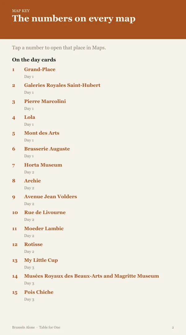 A page from the free sample of the Brussels planning kit; open the PDF to read it