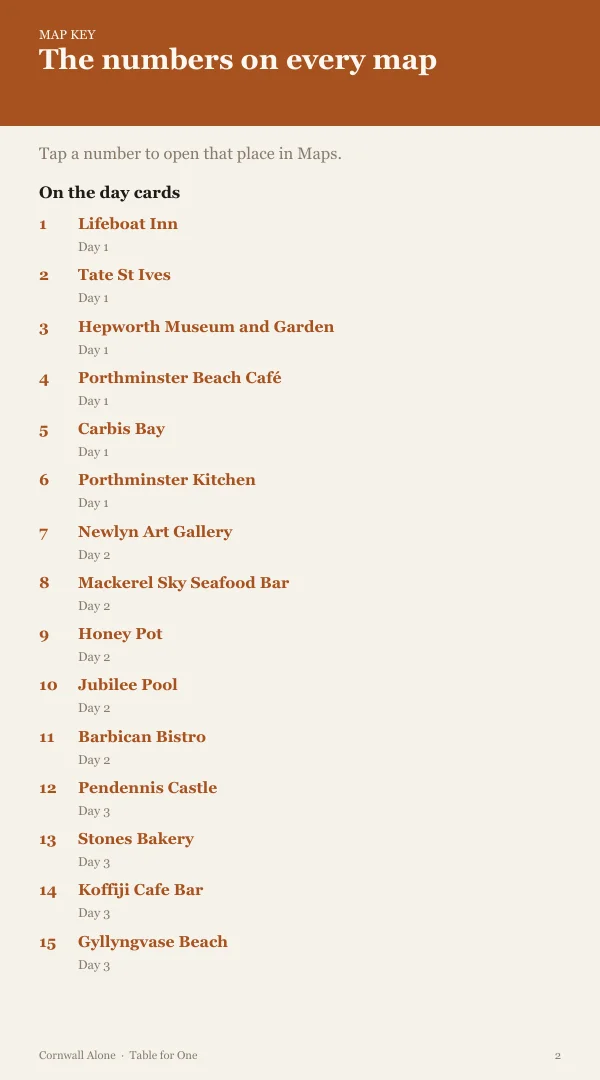 A page from the free sample of the Cornwall planning kit; open the PDF to read it