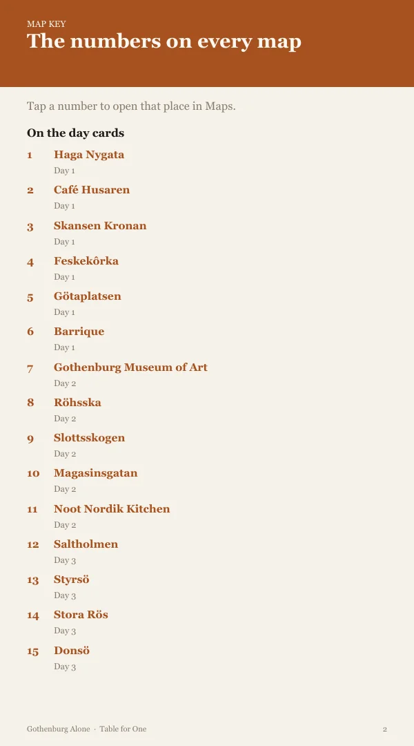 A page from the free sample of the Gothenburg planning kit; open the PDF to read it