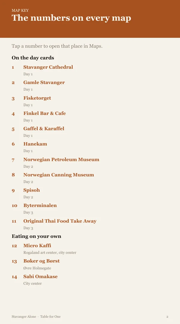A page from the free sample of the Stavanger planning kit; open the PDF to read it
