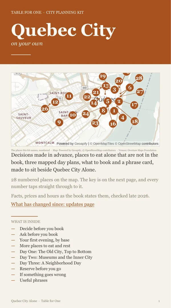 Quebec City Planning Kit cover