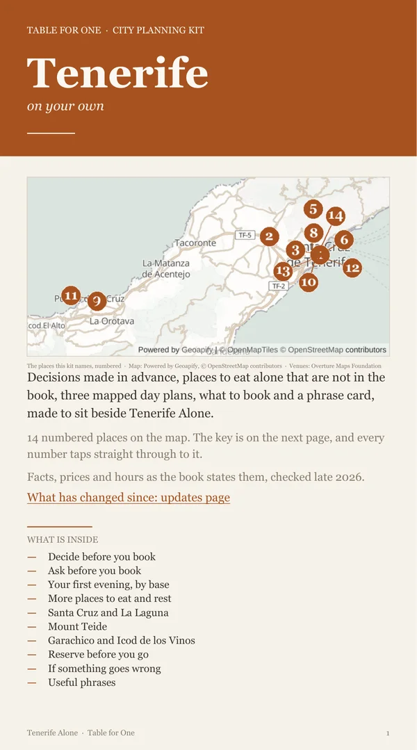 Tenerife Planning Kit cover